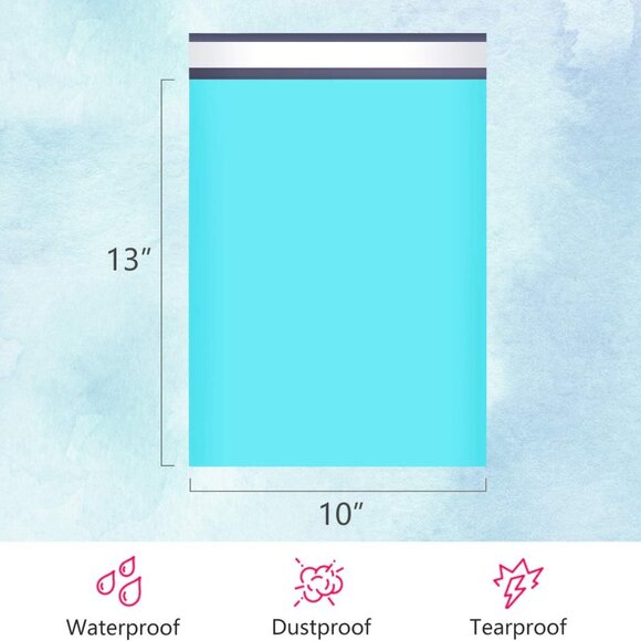 (25) 10x13" Poly Mailers Teal Color Shipping Mailing Envelope Bags - Picture 4 of 8